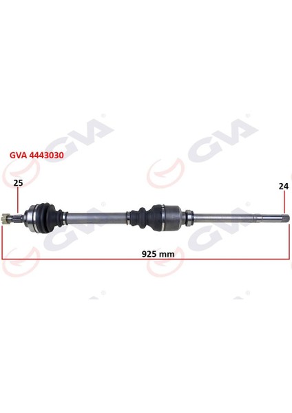Komple Aks Sağ Partner/c4 1.6 Hdı 09 307 1.4/1.6 Hdi 925MM