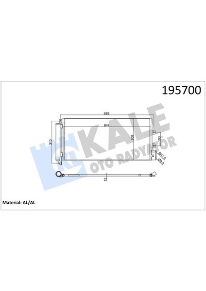 Klima Kondenseri Lınea 1.3 Jtd 628X305X12 1 Sıra Alb Sistem