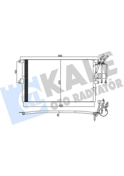 Klima Radyatörü Kondenseri Vectra B 95-02 Al/al 625X370X20