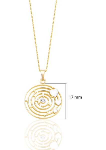 Labirent Altın Kolye 14 Ayar Minimalist Kolye K035