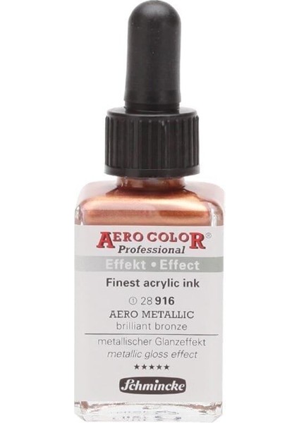 Aero Color Akrilik Mürekkep 28 Ml. 916 Aero Metallic Brilliant Bronze