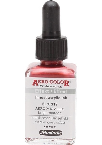Aero Color Akrilik Mürekkep 28 Ml. 917 Aero Metallic Bright Maroon