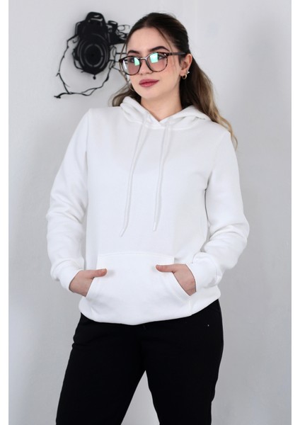 Hodies Winter Kapşonlu Kanguru Cep 3 Iplik Puf Yumuşacık (Içi Polarlı) Sweatshirt fiyatları