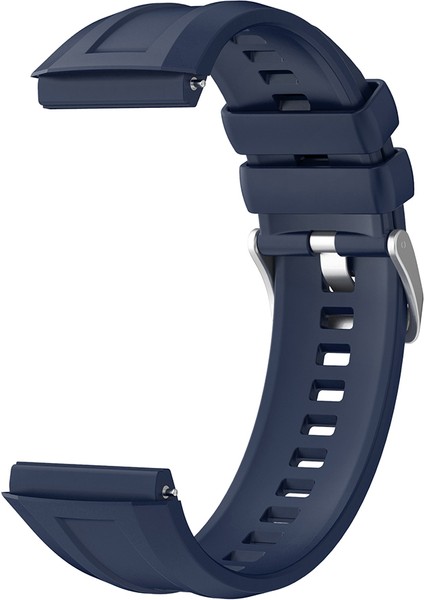 Huawei Watch Gt 5 Pro 46MM Kordon Metal Tokalı Klasik Silikon Strap Kayış KRD130 Lacivert modelleri