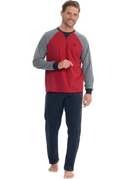 %100 Pamuk Uzun Kol Erkek Pijama Takım 18835