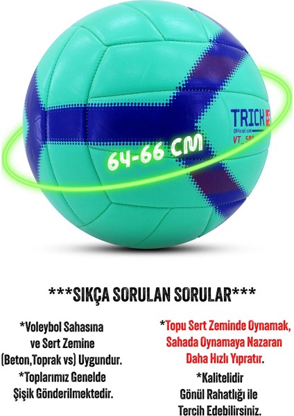 Voleybol Topu VT500 Trick No:5 Yumuşak Doku Semi-Pro Iç-Dış Mekan Soft Touch 270 G