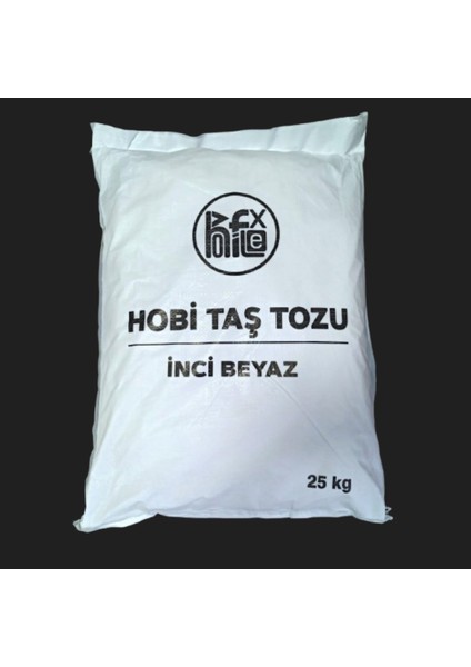 Taş Tozu Hobi Harcı Seramik Tozu Heykel Mumluk Saksı Yapımı Ultra Sert Mukavemet Inci Beyazı 25 kg