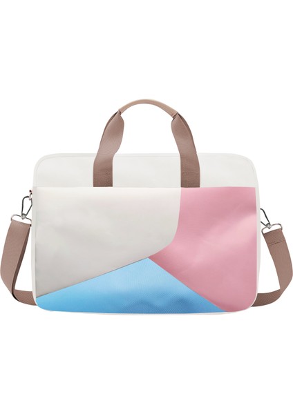 Huawei Matepad 12X 12 Inch Için Tablet Çantası 2 Bölmeli AL4227 Krem Pembe Mavi