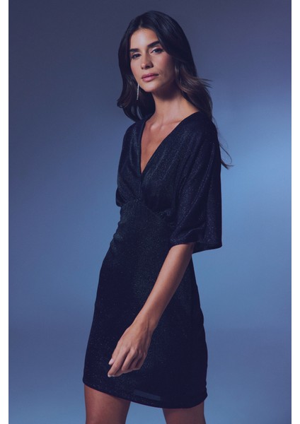 Simli Mini Elbise - Siyah fiyatları