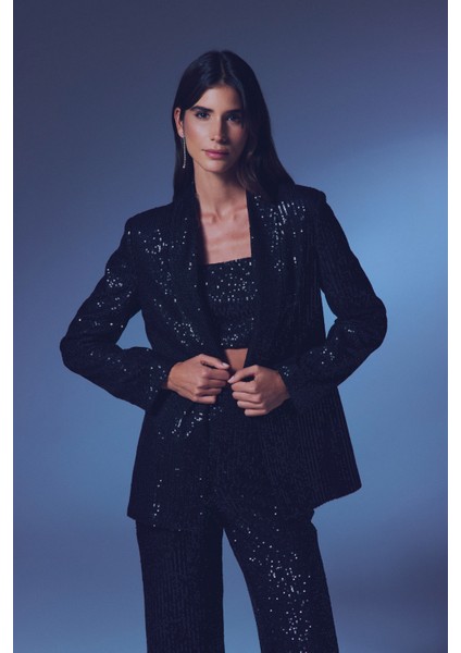 Payetli Salaş Ceket - Siyah fiyatları