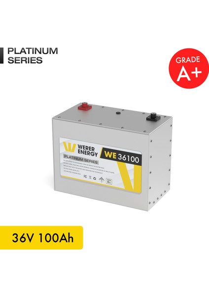 36V 100Ah LiFePO4 Platinum Series Bluetooth'lu Lityum Demir Fosfat Akü