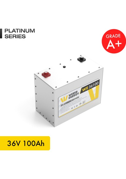 36V 100Ah LiFePO4 Platinum Series Bluetooth'lu Lityum Demir Fosfat Akü