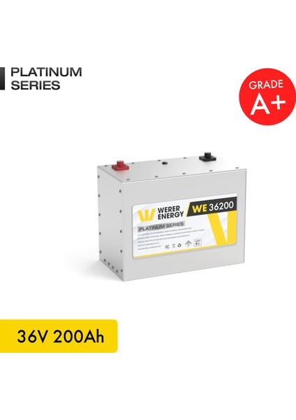 36V 200Ah LiFePO4 Platinum Series Bluetooth'lu Lityum Demir Fosfat Akü