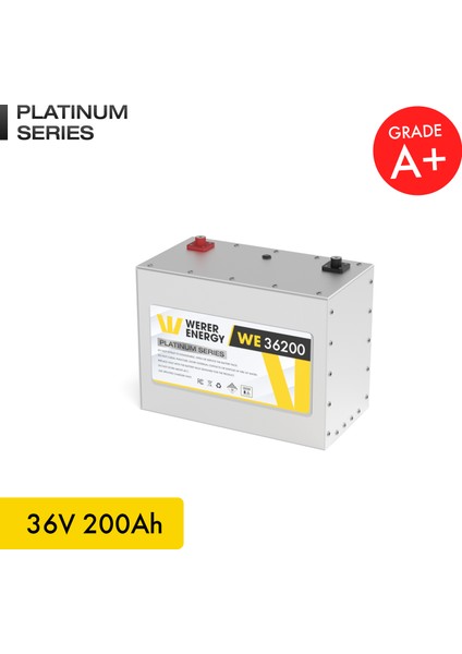 36V 200Ah LiFePO4 Platinum Series Bluetooth'lu Lityum Demir Fosfat Akü