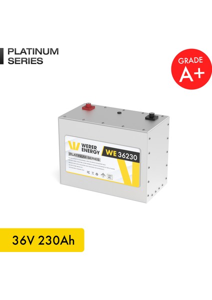 36V 230Ah LiFePO4 Platinum Series Bluetooth'lu Lityum Demir Fosfat Akü