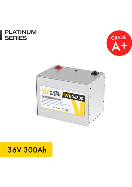 36V 300Ah LiFePO4 Platinum Series Bluetooth'lu Lityum Demir Fosfat Akü