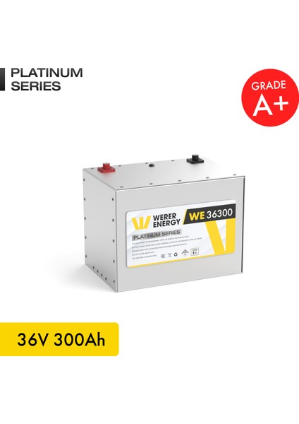 36V 300Ah LiFePO4 Platinum Series Bluetooth'lu Lityum Demir Fosfat Akü