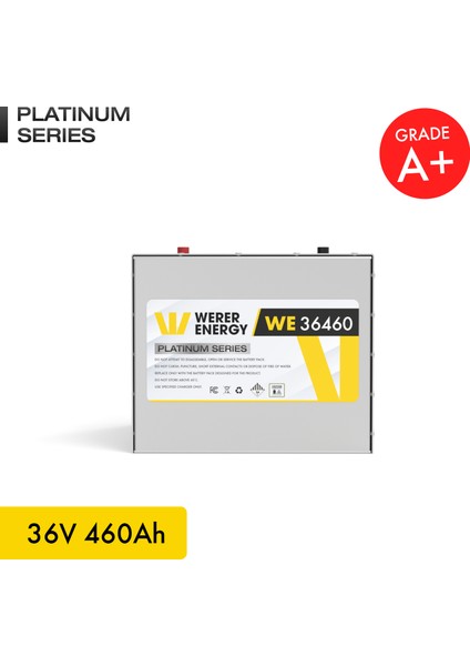 36V 460Ah LiFePO4 Platinum Series Bluetooth'lu Lityum Demir Fosfat Akü