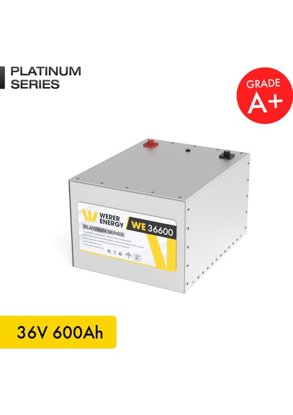 36V 600Ah LiFePO4 Platinum Series Bluetooth'lu Lityum Demir Fosfat Akü