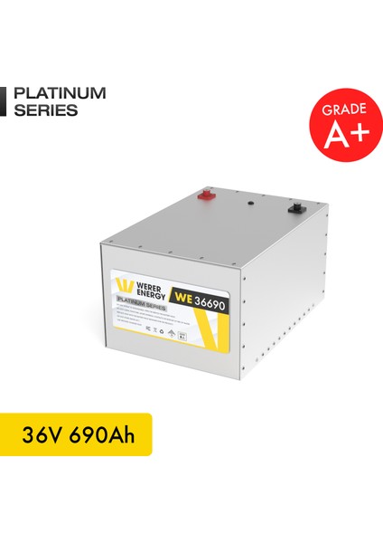 36V 690Ah LiFePO4 Platinum Series Bluetooth'lu Lityum Demir Fosfat Akü