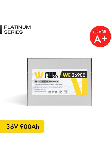 36V 900Ah LiFePO4 Platinum Series Bluetooth'lu Lityum Demir Fosfat Akü