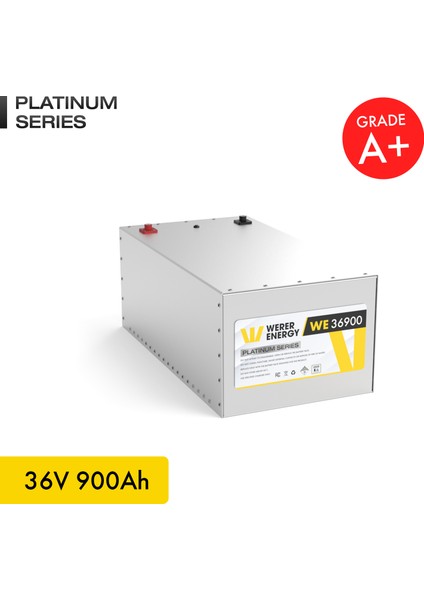 36V 900Ah LiFePO4 Platinum Series Bluetooth'lu Lityum Demir Fosfat Akü