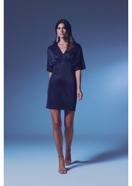 Simli Mini Elbise - Lacivert fiyatları