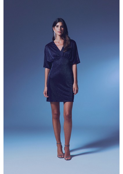 Simli Mini Elbise - Lacivert fırsatları