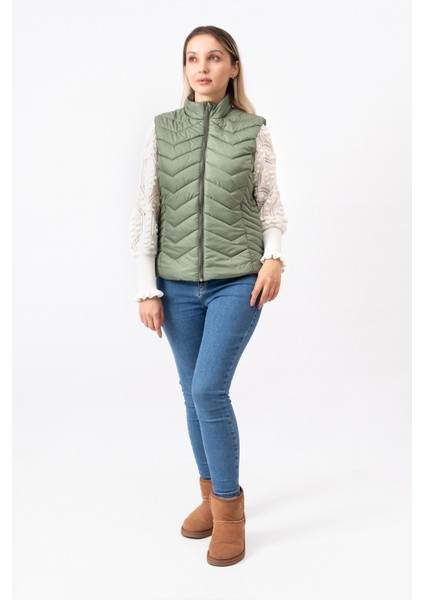 V Desenli Slim Fit Dik Yaka Modern Kadın Yelek fırsatları