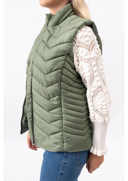 V Desenli Slim Fit Dik Yaka Modern Kadın Yelek indirimleri