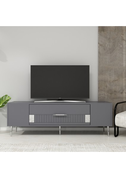 DEKOLP4CT Tv Sehpası Antrasit-Gümüş