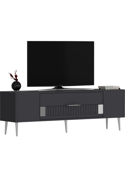 DEKOLP4CT Tv Sehpası Antrasit-Gümüş modelleri