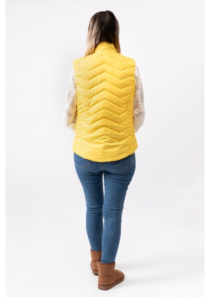 V Desenli Slim Fit Dik Yaka Modern Kadın Yelek modelleri