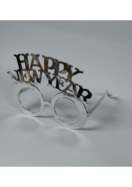 Gümüş Renk Yılbaşı Noel Gözlük - Happy New Year Gözlük - Yeni Yıl Parti Gözlüğü modelleri