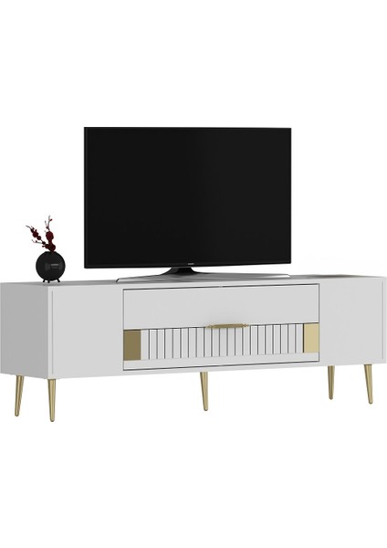 DEKOLP4CT Tv Sehpası Beyaz-Altın modelleri