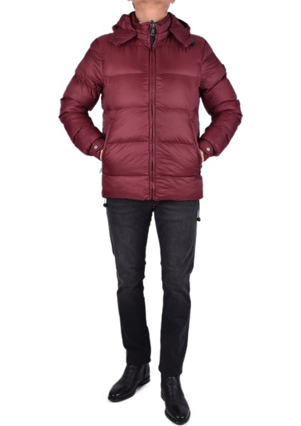 BRG-80177 Kapüşonlu Mont /bordo/l