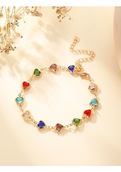 Renkli Kalpli Zarif Kadın Bileklik