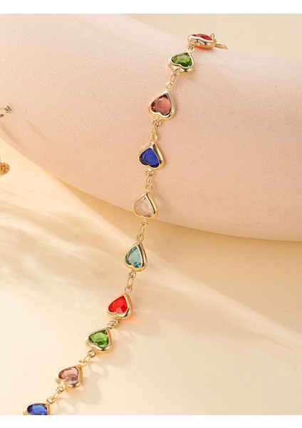 Renkli Kalpli Zarif Kadın Bileklik modelleri