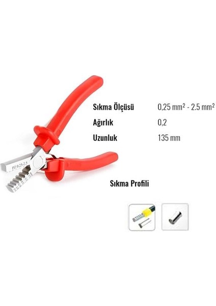 0,25 mm-2,5 mm Yüksük Sıkma Pensesi fiyatları