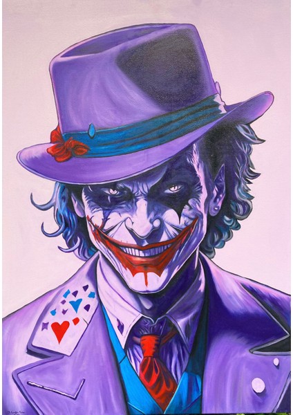 Yağlı Boya Tablo Joker Çağrı Tunç Imzalı (El Yapımı)