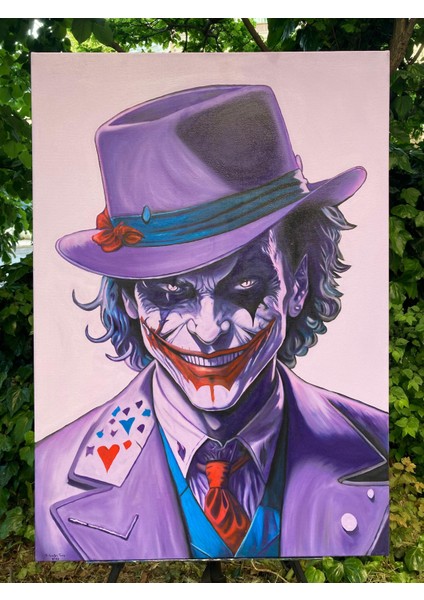 Yağlı Boya Tablo Joker Çağrı Tunç Imzalı (El Yapımı)