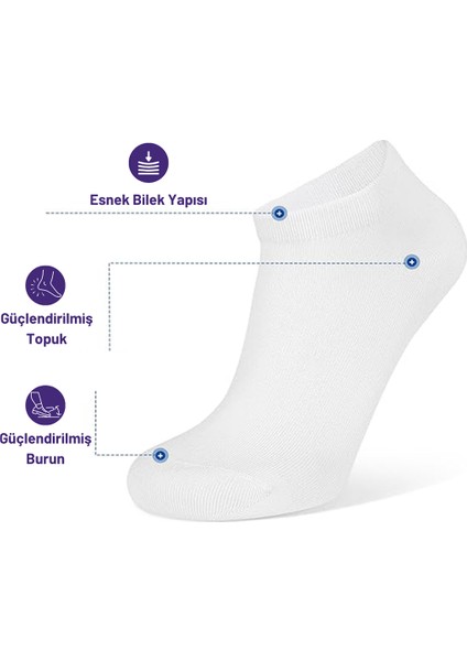 Bilek Boy Pamuklu Patik Çorap Unisex 6 Çift fiyatları