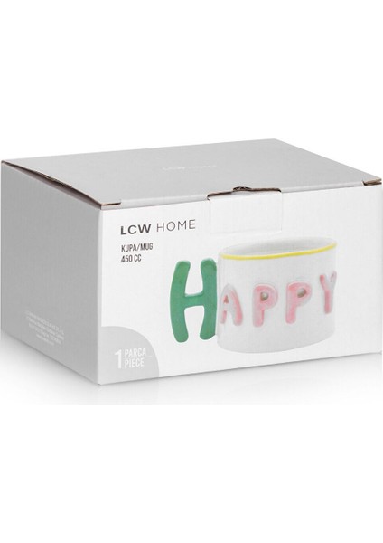 Lcw Home Ekru Yazı Baskılı Seramik Kupa 450 ml fırsatları