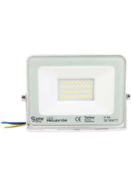 30 Watt - 220 Volt 6500K IP65 150* Işık Açısı Beyaz Slim Kasa LED Projektör