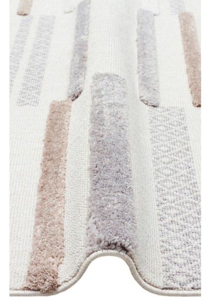 Terazzo Koleksiyonu Etnik Modern Desenli Halı TRZ01 Beyaz Gri