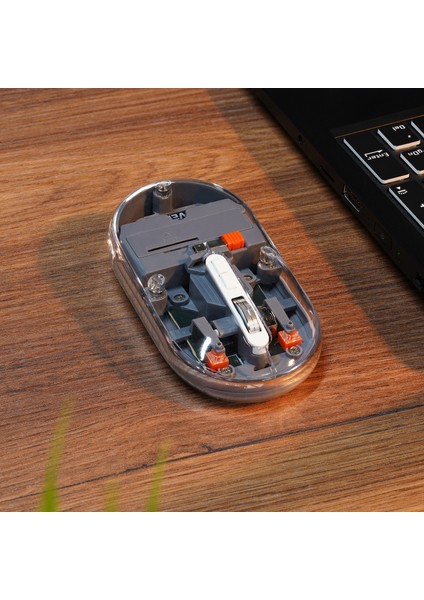 SM-BT29 Glassy USB Gri Transparan 2in1 Bluetooth ve 2.4ghz Kablosuz Mouse