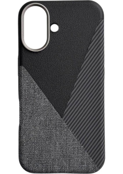 iPhone 16 Plus Uyumlu Craft Serisi Deri Karbon ve Kumaş Tasarımlı Lüks Premium Telefon Kılıfı fırsatları
