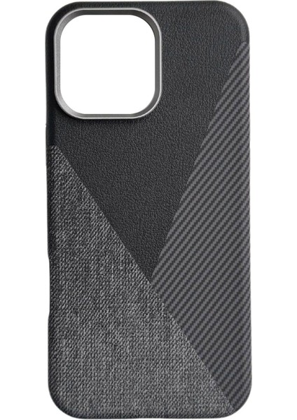 iPhone 16 Pro Max Uyumlu Craft Serisi Deri Karbon ve Kumaş Tasarımlı Lüks Premium Telefon Kılıfı indirimleri