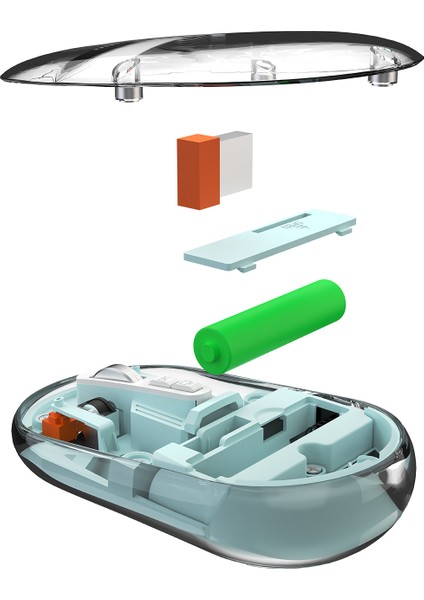 SM-BT29 Glassy Mavi Transparan 2in1 Bluetooth ve 2.4ghz Kablosuz Mouse