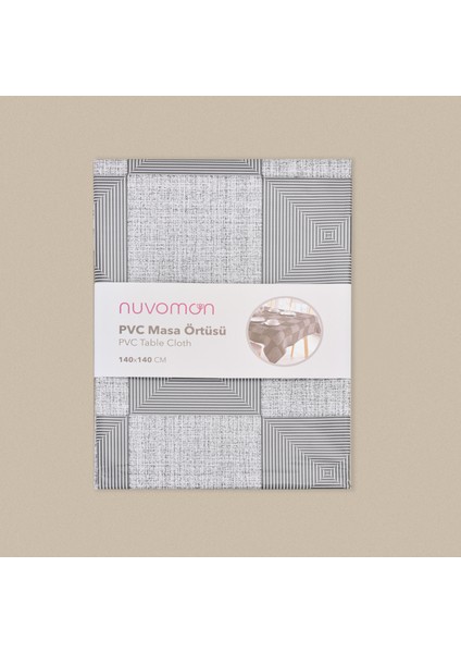 Kare Pvc Masa Örtüsü - Antrasit - 140X140 cm